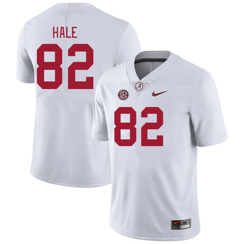 Men #82 Jalen Hale Alabama Crimson Tide College Footabll Jerseys Stitched-White